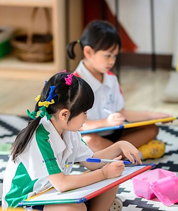 Pupils learning together in a modern classroom at Brighton College Vibhavadi, a top international school offering a British curriculum in Thailand.