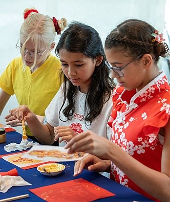 Brighton College Vibhavadi pupils drawing in art class, expressing creativity and imagination through holistic learning.