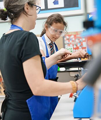 Pupils exploring hands-on creativity in a DT class at Brighton College Vibhavadi, part of the school’s holistic and skill-based education.