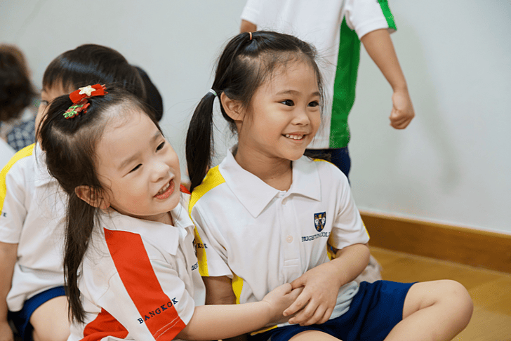  Brighton College Vibhavadi pupils hug each other to show kindness  