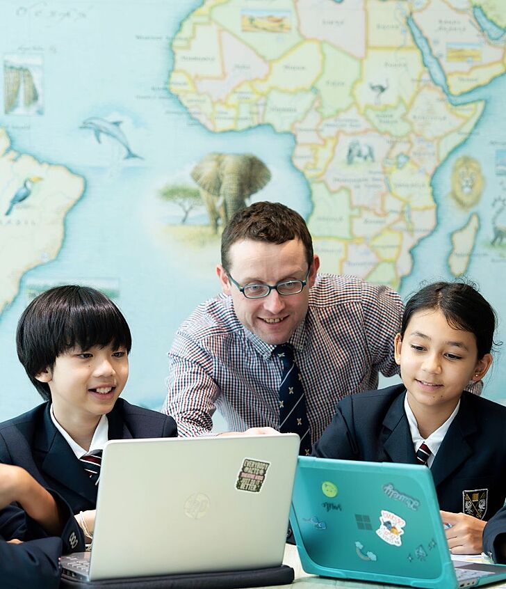  Teacher advising senior pupils about future pathways at Brighton College Vibhavadi, part of the school’s approach to preparing for life beyond academics. 