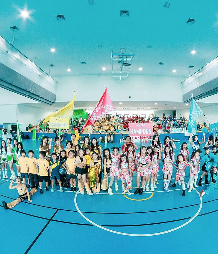  Pupils engaging in house colour competition at Brighton College Vibhavadi, demonstrating how the house system fosters community and school spirit. 