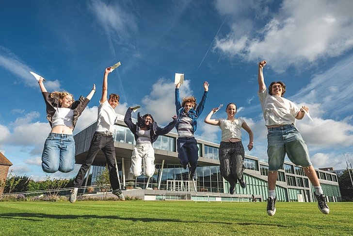  Pupils jumping joyfully at Brighton College Vibhavadi, capturing the happiness, freedom, and spirit of a thriving international school. 